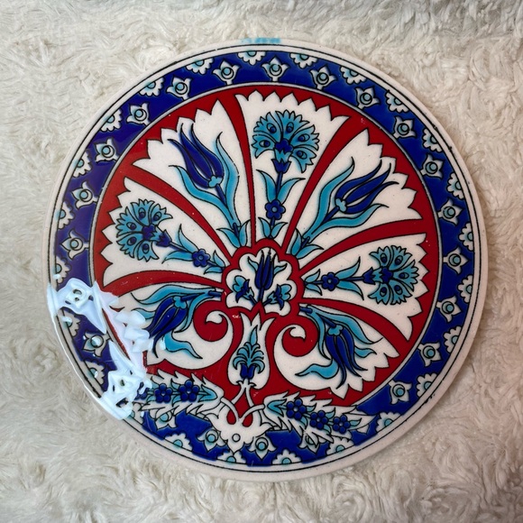 Rare Vintage 1970’s Round Ceramic Tile Trivet/Coaster - Picture 6 of 7